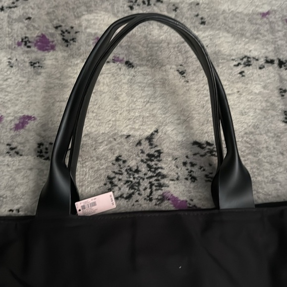 Victoria's Secret Tote Bag 2 Piece Set Black With Silver Sequins Rare - Picture 4 of 10